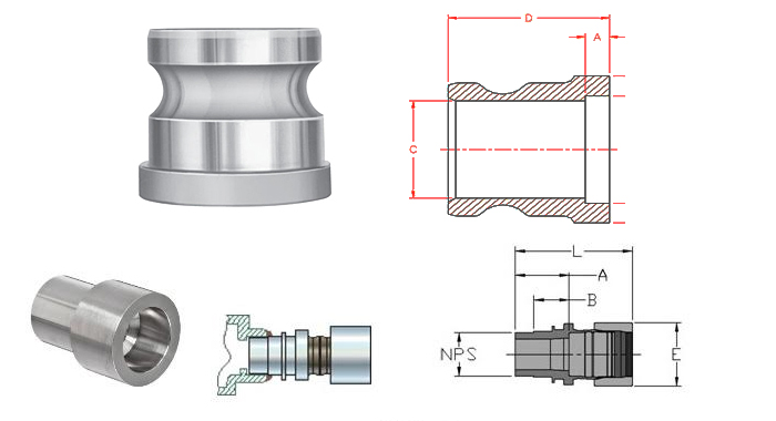 Forged Socket Weld Adapters Dimensions