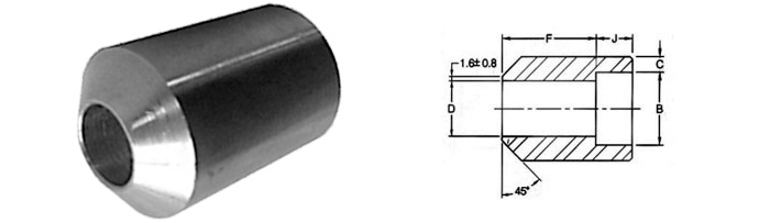 Forged Socket Weld Boss Dimensions
