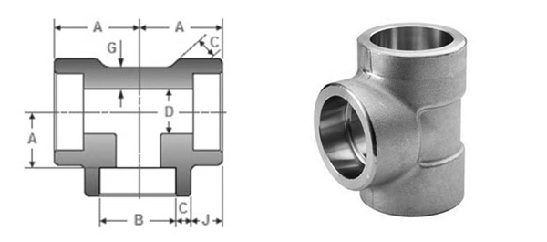 Forged Socket Weld Equal Tee Dimensions