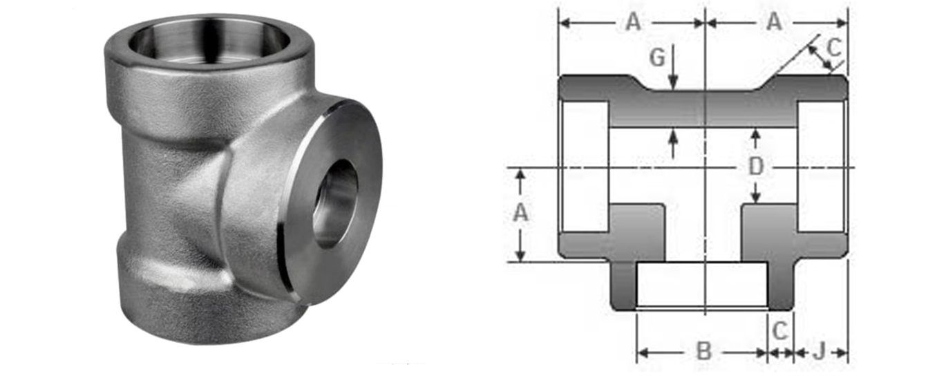 Forged Socket Weld Reducing/unequal Tee Dimensions