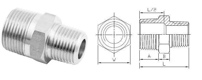Forged Threaded Reducing Nipple Dimensions